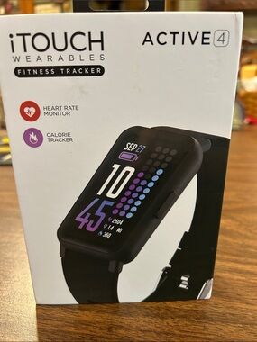 Active 4 Black Fitness Smartwatch with Heart Rate & Calorie Tracking